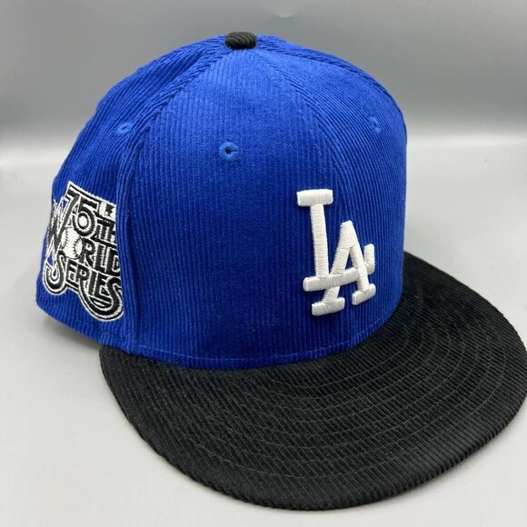 Los Angeles LA Dodgers Hat Men 7 5/8 Corduroy‎ 59Fifty New Era Fitted Cap New